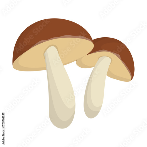 Delicious Brown Cap Mushrooms Ready for Harvest in a Culinary Illustration