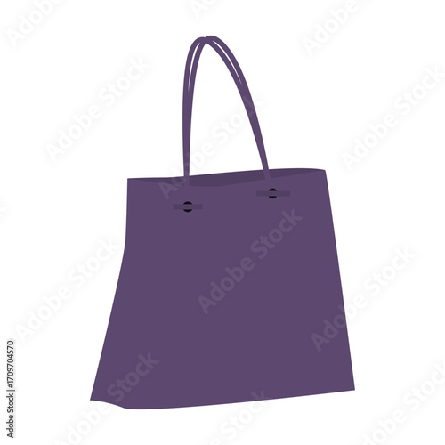 Chic Purple Tote Bag Illustration Essential Fashion Accessory Design