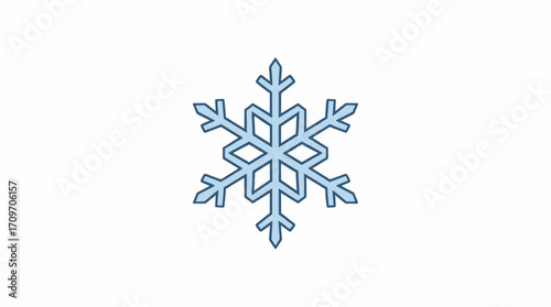 Detailed Blue Snowflake Vector for Winter Season Concepts