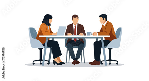 Business meeting diverse team collaborates at a table in a bright modern office sharing ideas for innovation and strategic planning perfect for corporate websites
