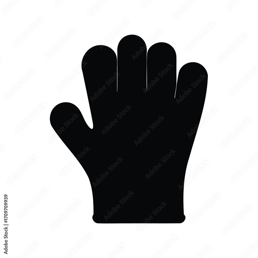 Obraz premium Black silhouette of a protective glove, providing safety and cleanliness with coverage