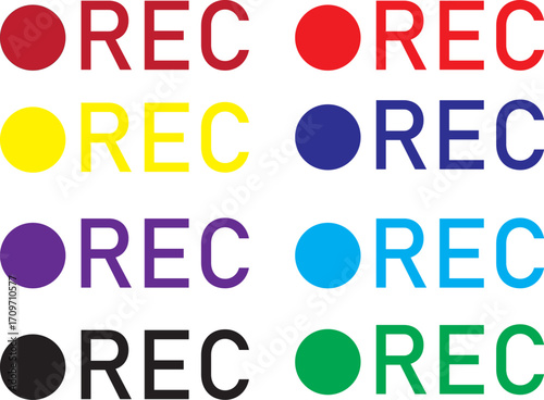 record icon and vector, rec icon