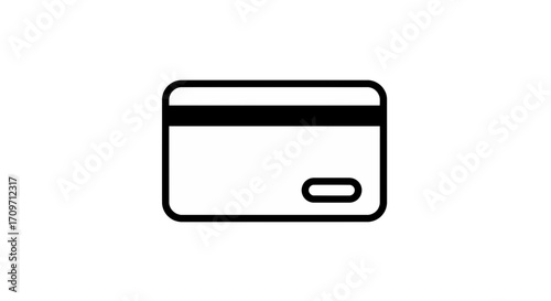 Outline icon of a credit card, representing secure online payments, financial transactions, and modern banking solutions for digital commerce and cashless shopping