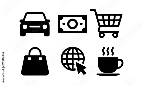 Essential icons for e-commerce and everyday activities