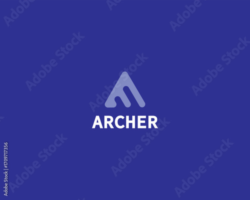 Abstract letter M logo. Universal mountains iceberg adventure sign. Triangle logotype.