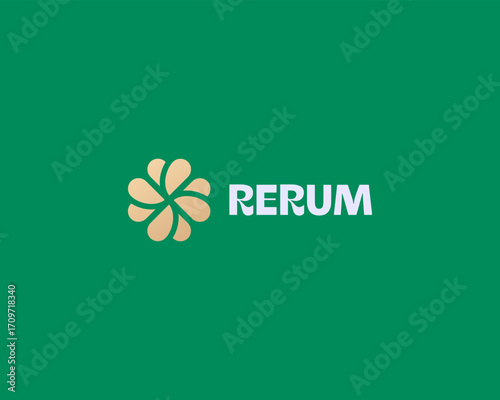 Golden flower logo. Spa boutique jewelry store sign. Beauty salon hotel premium logotype.