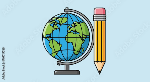 globe and pencil