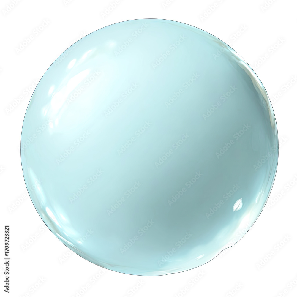 Obraz premium Light-blue, round, glossy sphere