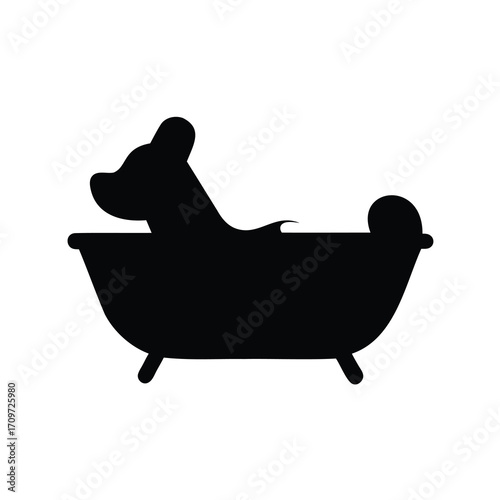 silhouette of a bath