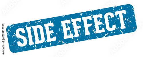 side effect rectangular sign. side effect stamp