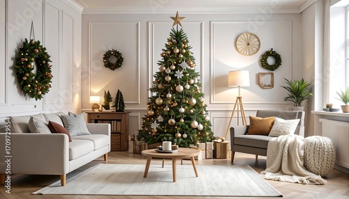 Christmas living room interior