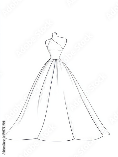 Elegant Dress Design Coloring Page