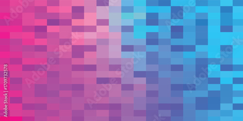 Abstract pixelated background in shades of pink and blue, transitioning smoothly from one color to the other.