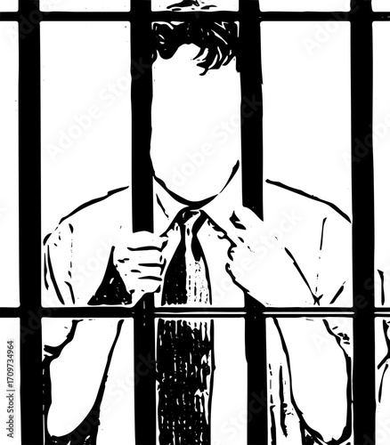 man in prison vector ilustration 