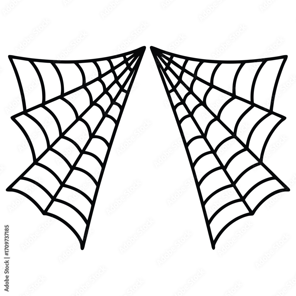 Fototapeta premium Bold graphic spiderweb design vector illustration scalable eps icon for halloween and web design