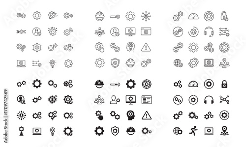 Gears and settings icons collection