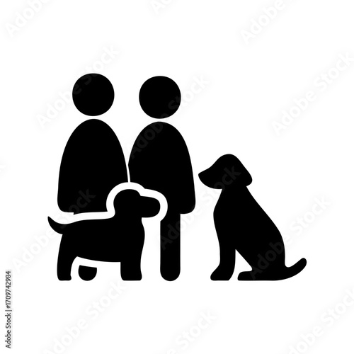 DogFriendly Pictogram Illustrating Responsible Pet Ownership and Community Integration