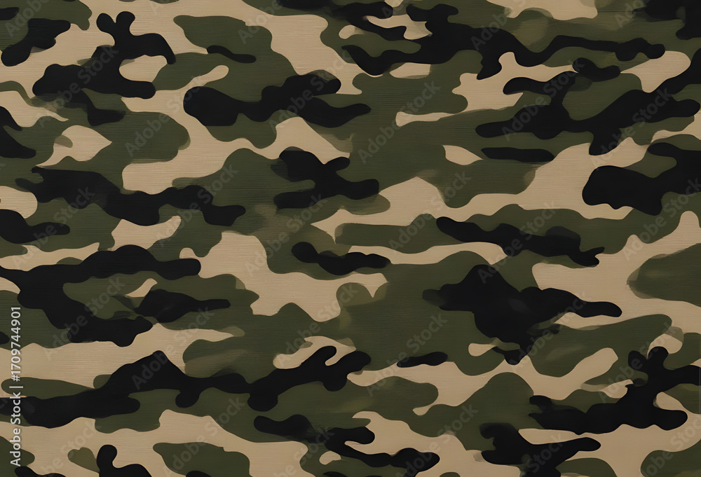 Fototapeta premium Camouflage texture, military style, khaki, army pattern, dark green background, stylish design for uniform
