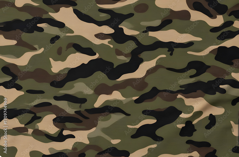 Fototapeta premium Camouflage texture, military style, khaki, army pattern, dark green background, stylish design for uniform