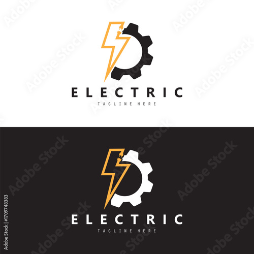 Electric Logo Design with letter E and C, Electrical Engineering Logo design illustration vector.
