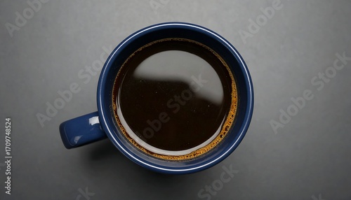 Dark coffee in a blue mug