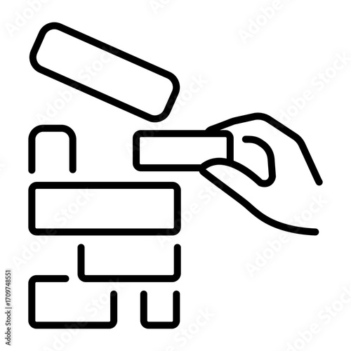 A line style icon representing jenga game