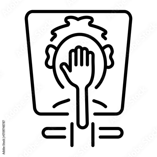 An outline style icon representing pie toss