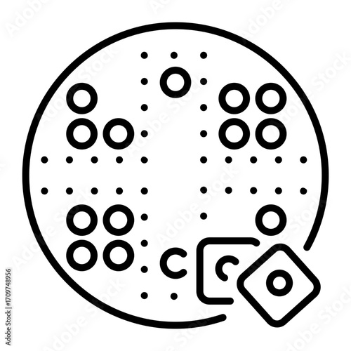 An outline style icon showing aggravation board
