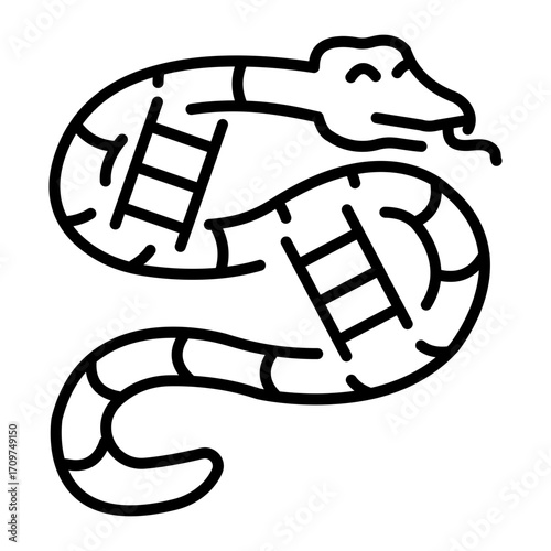 A line style icon showing snake game