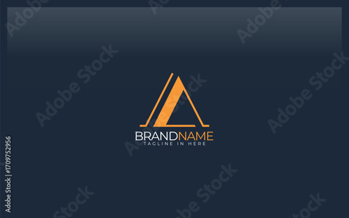 Letter A logo formed with simple line in modern shape