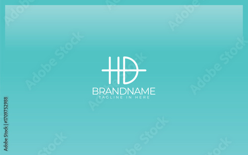 Letter H and D logo formed with simple line