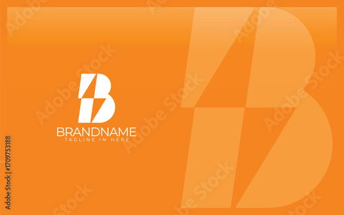 Letter B logo forming lighting symbol with modern shape