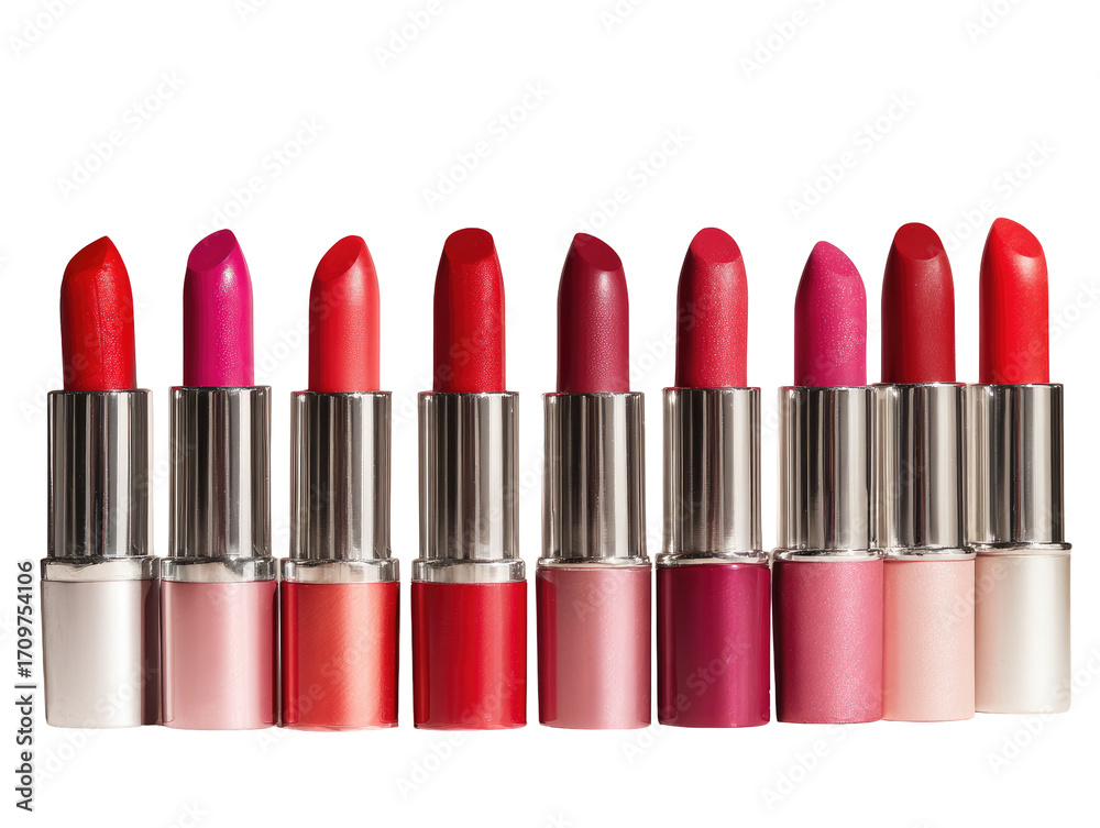 Obraz premium Row of various lipstick shades