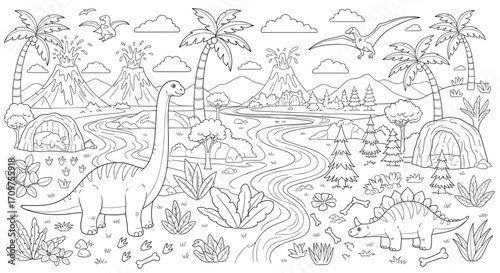 Wallpaper Mural A whimsical and detailed illustration of a vibrant and diverse jungle teeming with life and fantastical creatures. Torontodigital.ca
