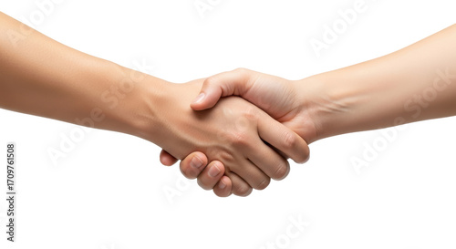 Isolated handshake of two business partners in agreement after successful deal closeup