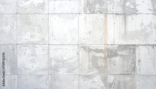 Rough Gray Concrete Block Wall with Stains and Discoloration Texture Full Frame Background