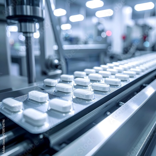 Pharmaceutical production line with pills