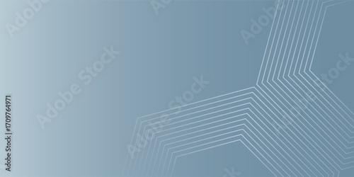 Abstract hexagon lines on gray background. Geometric stripe line art design modern