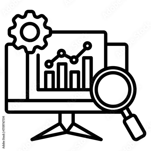 Monitoring line icon