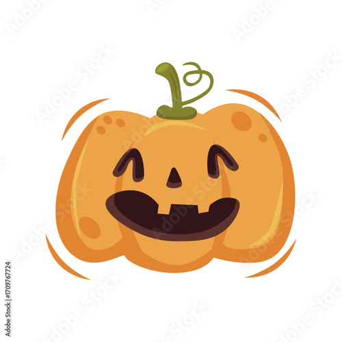 Wallpaper Mural Orange abstract pumpkin with smile for your Halloween design - Vector illustration Torontodigital.ca
