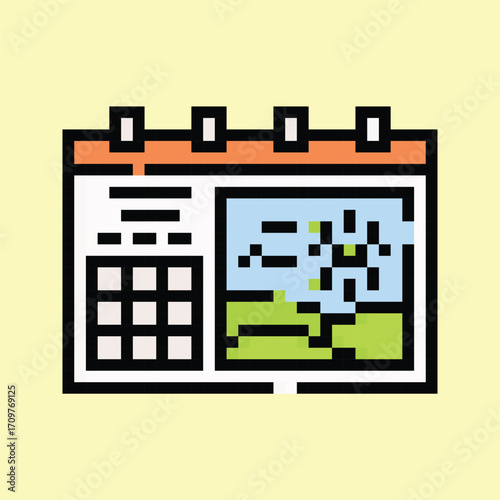 Pixel art vector themed summer with beach, sun, and fun activities elements.Pixel art vector themed summer with beach, sun, and fun activities elements.