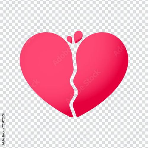 Broken Heart Icon Illustration