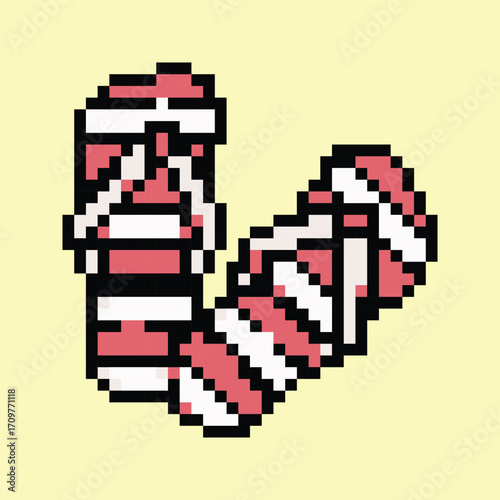 Pixel art vector themed summer with beach, sun, and fun activities elements.Pixel art vector themed summer with beach, sun, and fun activities elements.