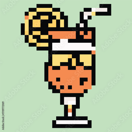 Pixel art vector themed summer with beach, sun, and fun activities elements.Pixel art vector themed summer with beach, sun, and fun activities elements.