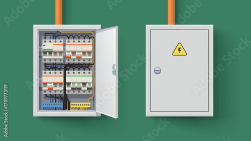 electric panel in set open and closed