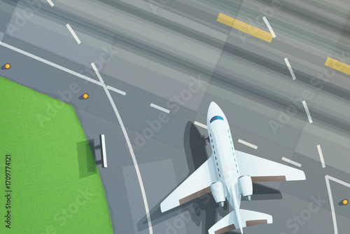 small jet preparing to takeoff on runway