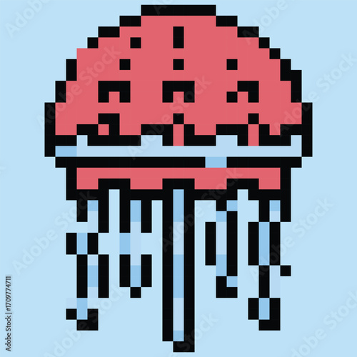 Pixel art vector themed summer with beach, sun, and fun activities elements.Pixel art vector themed summer with beach, sun, and fun activities elements.
