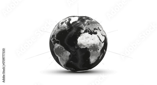 Global connection and communication represented by a stylized planet Earth illustration