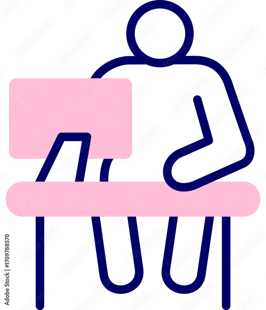 Fototapeta premium working home dual color