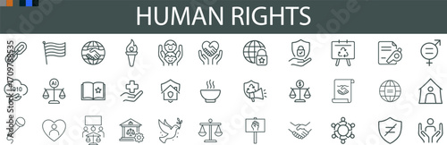 Human Rights Icon Set for Advocacy, Equality, and Civic Education UI Design